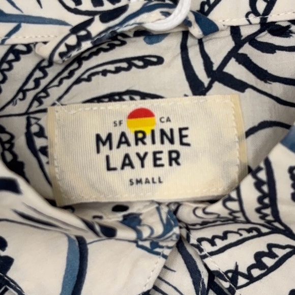 Marine Layer Vintage Hawaiian Print SS Cotton Rayon Shirt | Size Small | NEW - Picture 3 of 5